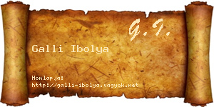 Galli Ibolya névjegykártya